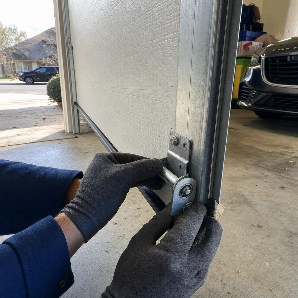 Garage door roller adjustment by a professional in Austin, TX